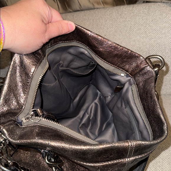 Coach Brooke Metallic Leather Shoulder Bag - Picture 15 of 16